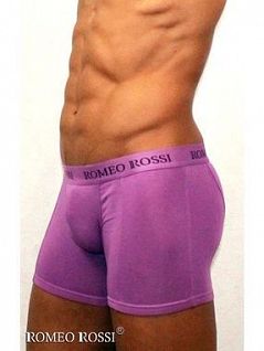 Шелковистые боксеры из модала и хлопка сиреневого цвета Romeo Rossi RTRR7001-06